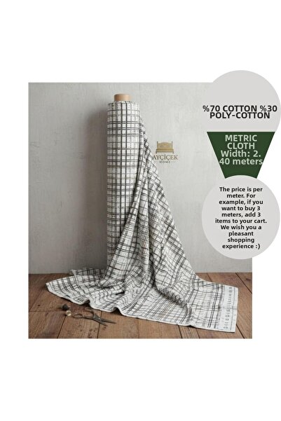 ayçiçek home 1 Meter 46 Thread Akfi̇l Fabric 2.40 Width Bedding Fabric Metera...