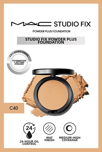 M.A.C بودرة ستوديو فيكس الجديدة بلس C40، بودرة أساس حريرية مثبتة للمكياج