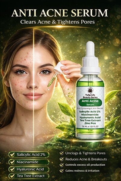 Tuliplife مضاد لحب الشباب - حمض الساليسيليك 2٪ و النياسيناميد - لتضييق المسام...