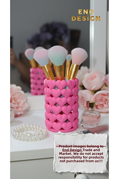 END Design منظم على شكل قلب |   حامل فرشاة المكياج وحامل الأقلام |   منظم طاو...