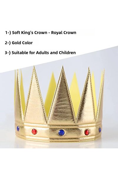 colezium Gold Color Eva Soft King Royal Crown Adult Cok Compatible 55 cm