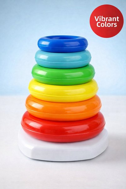 MEDUSHOP Colorful Ring Baby Toy – Educational & Durable Educational Motor Development Game |   5 Months+