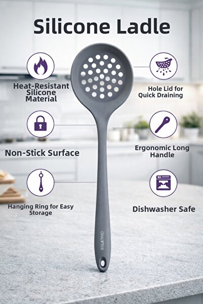 Single Hard-Tipped Colander Heat Resistant Fireproof Non-Stick