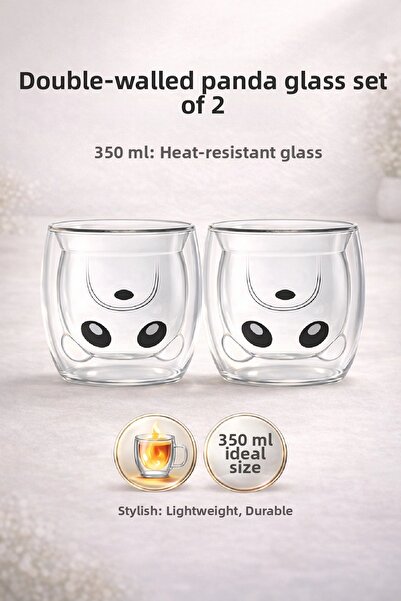 Berdina Home Panda 250ml Thermal Insulated Milk Tea Coffee Water Cup - Double...