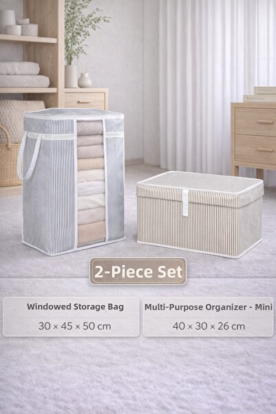 PONÇİK BEBEK Σετ 2 τεμαχίων – Θήκη οργάνωσης ρούχων με παράθυρο & Οργανωτής π...