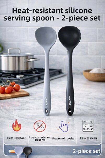 Single (2 Pieces) Hard Tip Heat Resistant Fireproof Non-Stick Silicone 28 cm ...