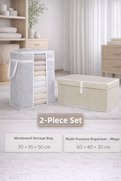 PONÇİK BEBEK Σετ 2 τεμαχίων – Θήκη οργάνωσης ρούχων με παράθυρο & Οργανωτής π...