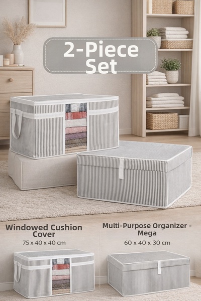 PONÇİK BEBEK Set of 2 – Windowed Organizing Pillow Storage Bag & Multi-Purpos...