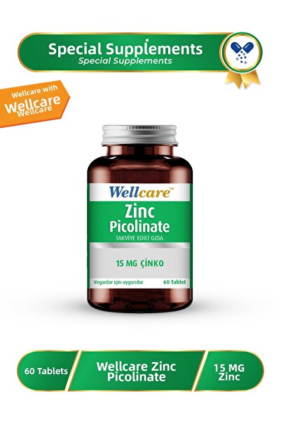 Wellcare 15 ملغ بيكولينات الزنك - 60 قرصًا