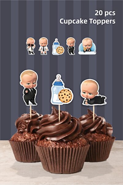 Markasız ucuz Boss Baby Theme Cupcake Decoration 20Pcs