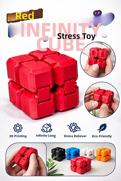 tiridigo Infinity Cube Stress Cube |   Fidget Cube (Red Color)