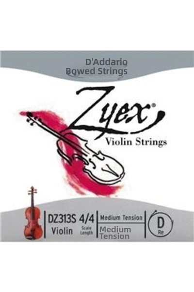 Daddario Dz313s Zyex Violin Single String - Medium Tension, 4/4, Silver Violi...