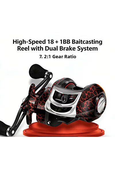 ShineShop Hanzete 18 + 1 BB Rulman 7.1:1 بكرة صيد محمولة للاستخدام باليد اليسرى