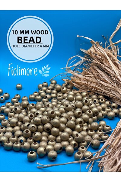 Fiolimore Χρυσές κίτρινες ξύλινες χάντρες 10 mm (50 G 135 τμχ) Κοσμήματα βραχ...