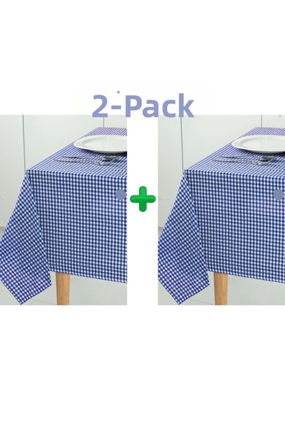 MUK's Pack of 2 Small Square Patterned Gingham Tablecloths, Table Cloth, Picn...