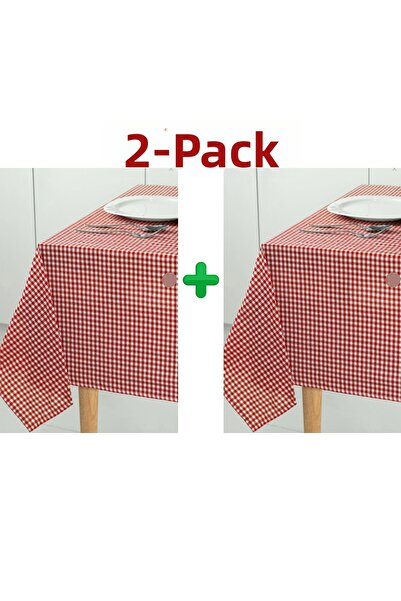MUK's Pack of 2 Small Square Patterned Gingham Tablecloths, Table Cloth, Picn...
