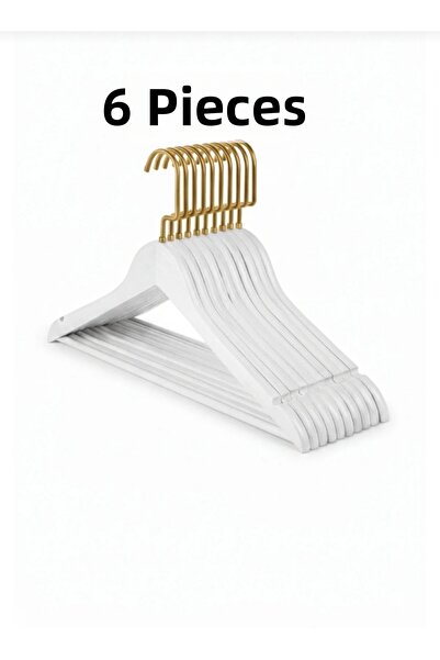 ÖZKAHRA TEKSTİL Ξύλινες κρεμάστρες ρούχων Σετ 6 τεμαχίων