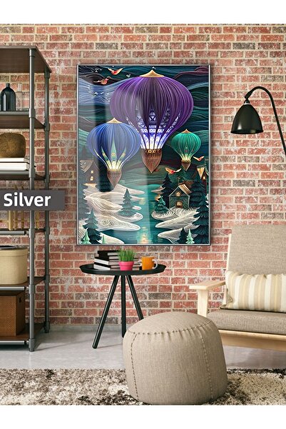 Harika bir ev Hari̇kabi̇rev | Purple-Dark Blue Flying Balloon Model | Framed ...