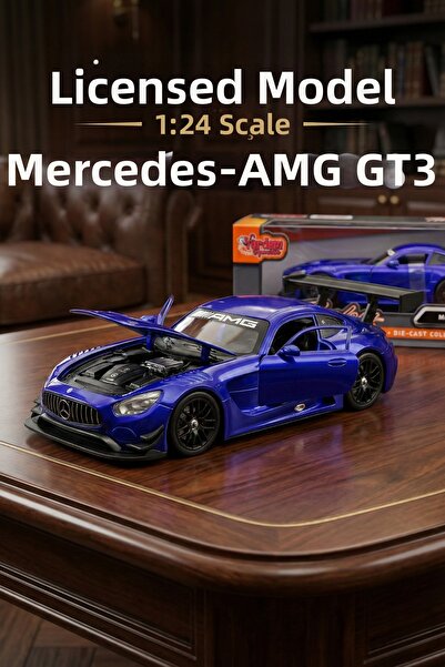 craftivio Motormax 1:24 Mercedes-Amg Gt3 Model Car - Metal Diecast - Navy Blue