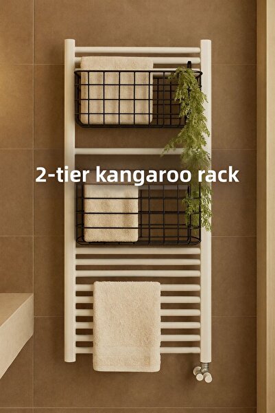 KARTEYA 1.kalte Raft cangur în interiorul dulapului Raft pentru agățat coș di...