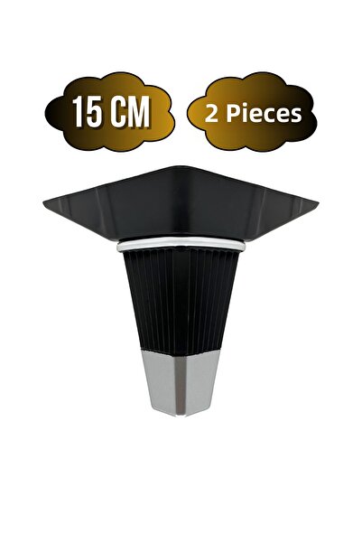 DSYapıAksesuar İrem Crom Negru 15cm Picior din plastic pentru mobilier, masă ...