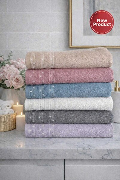 Mela Home طقم مناشف لليدين والوجه من إنسي 50*90 سم - 6 قطع - هدية - للمطبخ - ...