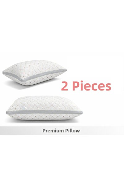 MUK's 2-Piece Embroidered Luxury Pure Silicone Filled Air-Conditioned Pillow