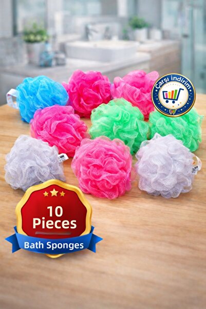 nistabolje 10 قطع من ليفة الاستحمام الاقتصادية، كيس تقشير الجسم، كرة الليفة