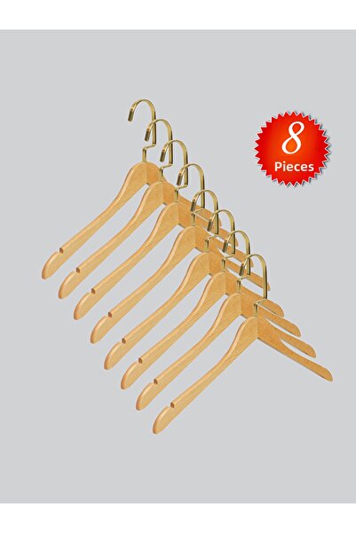 NYN خشب M001-Ç (GOLD KANCA LAMA) شماعات للقمصان والقمصان والبلوزات والفساتين ...