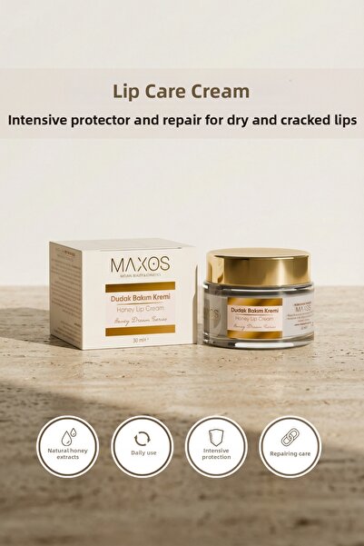 Maxos كريم العناية بالشفاه وإصلاحها وحمايتها من أصل طبيعي بخلاصة العسل 30 مل