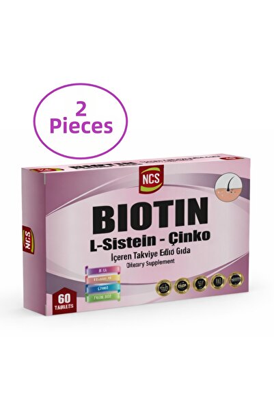 NCS Biotin 2500 Mcg L Cysteine ​​Zinc 2 X 60 Tablets - Pill Box