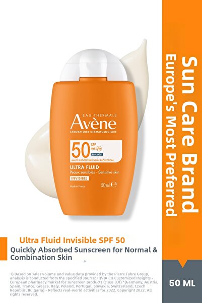 Avene واقي شمسي سائل بعامل حماية من الشمس SPF 50+ عالي الحماية للبشرة العادية...