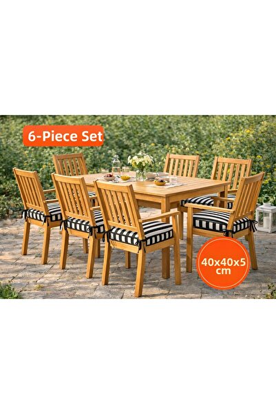 shules collection Σετ 6 Μαξιλαράκια Καρέκλας Μαύρα 40x40x5 εκ. – Ανθεκτικά στ...