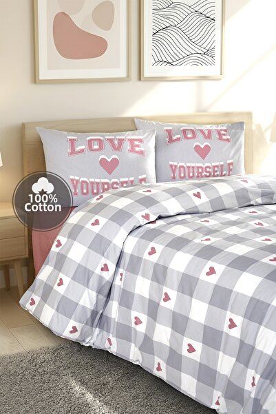 Cote Blanc Love Yourself 100% Cotton Single Duvet Cover Set