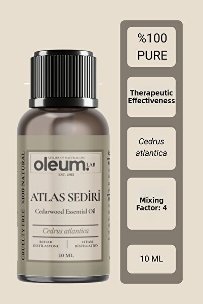 Oleum Lab زيت الأطلس سيدري العطري 10 مل، نقي 100%، ذو تأثير علاجي وطبيعي