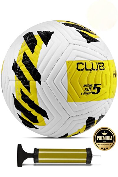 Kapris Yellow New Patterned Soccer Ball 4-Layered No:5 480 Gr + Pump Gift X507