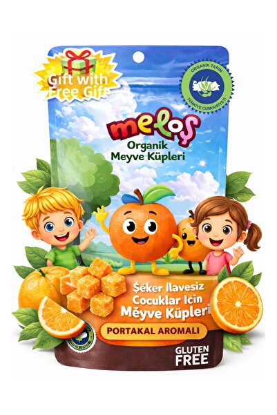 Meloş Organic Fruit Cubes (Orange Flavored) (100 Gr)