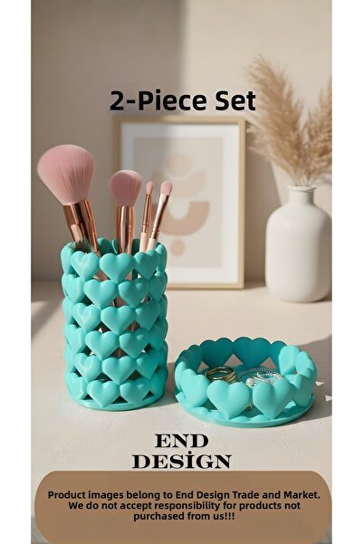 END Design مجموعة منظمات على شكل قلب |   حامل فرش المكياج ومنظم المجوهرات |  ...