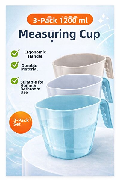 VENON 3 Pieces 💎 Premium Plastic Mug 1200 ml 💧   Interlocking Mug 💧 Toilet...