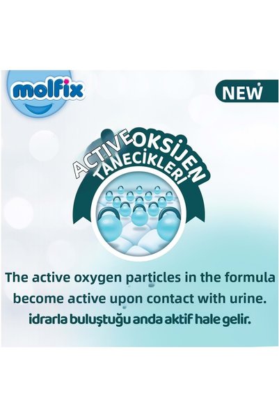 Molfix حفاضات أطفال فاخرة مقاس 6 (15+كجم) كبيرة جدًا 34 قطعة فرسات بي كيه