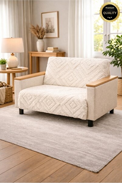 VESSİNOHOME Elara Wellsoft Single Sofa Cover Nordic Style Patterned, Soft and...