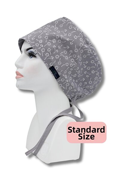 doktorbonem Standard Size Gray Nazlı Flowers Surgical Cap Doctor Nurse Health...