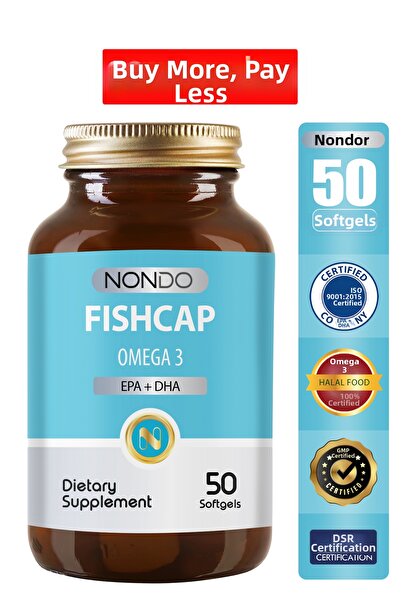 Nondo Fishcap Fish Oil - Omega 3 Epa/dha 1000mg 50 Soft Gelatin Softgel Capsules