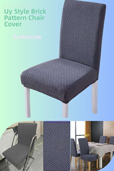 Uy Style Brick Pattern Chair Cover, Lycra, Stretchable Chair Cover 1 Piece