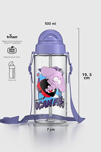 Renga Migo Kral Şakir Patterned 500 ml Tritan Children's Water Bottle with Ha...