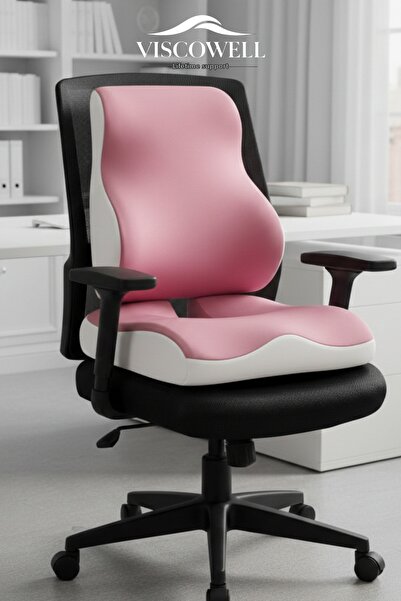 ViscoWell وسادة دعم الظهر والخصر التشريحية من الفيسكو، وسادة جلوس فيسكو كوكسي...