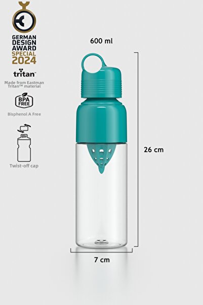 Renga Moon 600 ml Tritan Juicer Detox Flask 911028 Turquoise