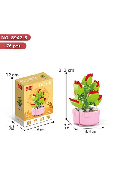 synshop Succulent Cotyledon Tomentosa Potted Flower Decor 76Pieces Bricks Bui...