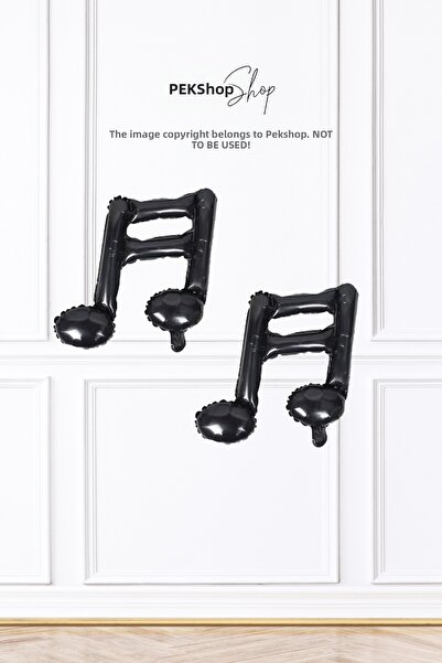 PEKSHOP 2-Pack Black Note Shaped Foil Balloons