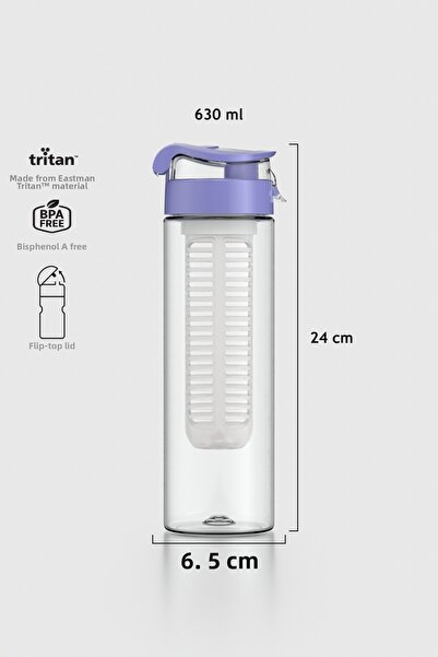 Renga Atlas 630 ml Tritan Detox Flask with Strainer 911056 Purple